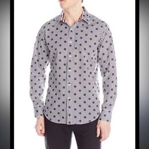 Robert Graham Men’s Sonoma Long Sleeve Woven Shirt Medium polka dot